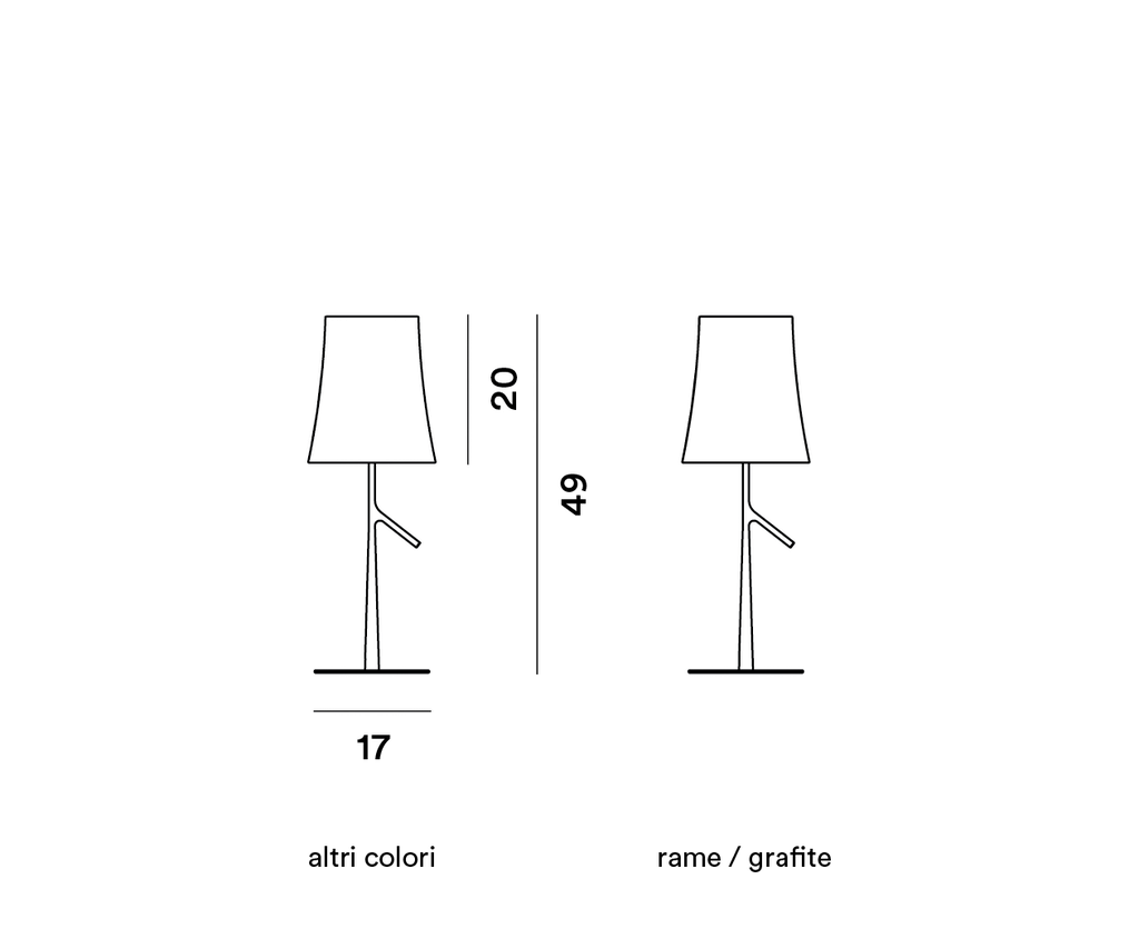 Foscarini Birdie LED piccola with touch dimmer, Tavolo