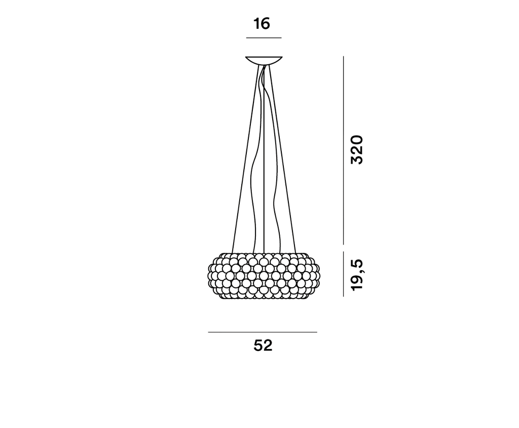 Foscarini Caboche Plus media LED dimmable, Sospensione