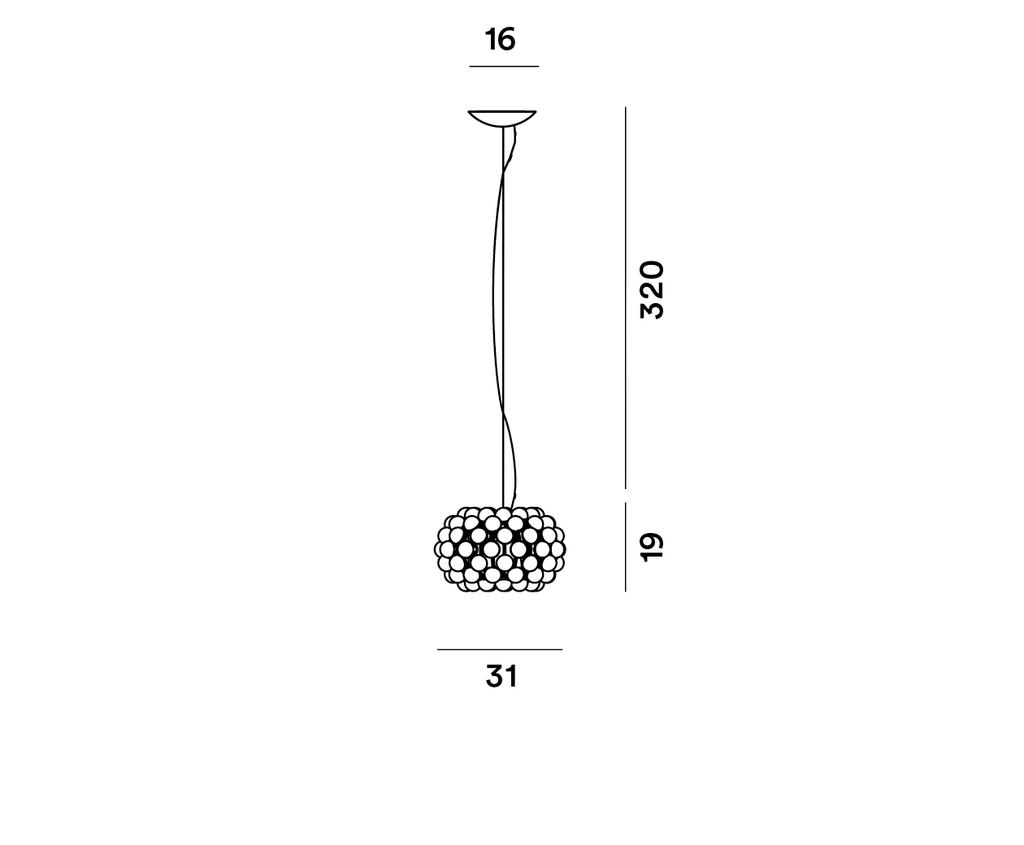 Foscarini Caboche Plus piccola on/off, Sospensione