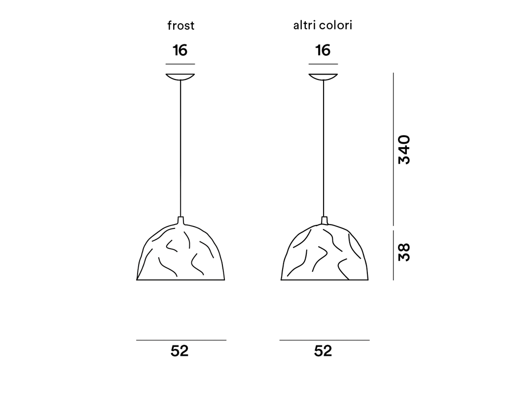 Foscarini Bump frost, Sospensione