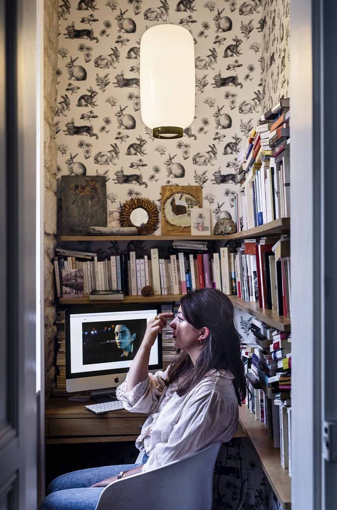 Foscarini Chouchin 2 Reverse LED dimm. bianco/nero, Sospensione