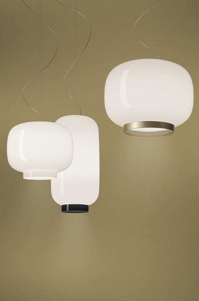 Foscarini Chouchin 1 Rev. LED dimm. bianco/arancio, Sospensione