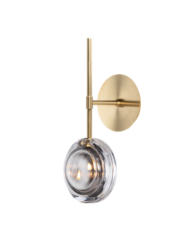 Bomma Lens wall lamp - option B with wall box, silver glass