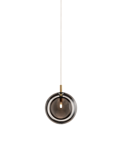 Bomma Lens single pendant with canopy, silver glass